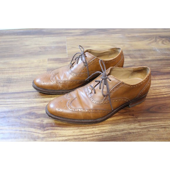 Men's Cole Haan Grandos Tan Oxford Wingtip Shoes Size 10.5 - Picture 1 of 8